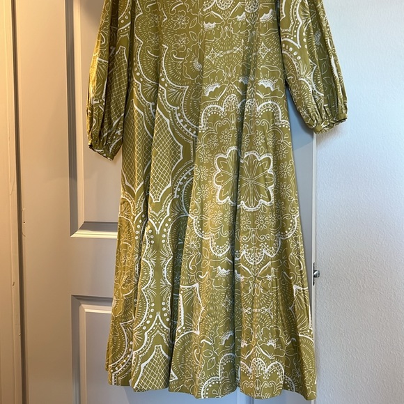 Anthropologie Long-Sleeve V-Neck Dress Multicolor Size M - Picture 7 of 13